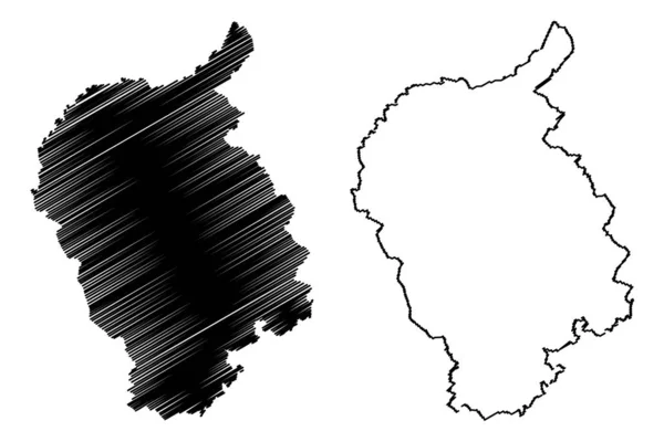 Bratysława Region (Regiony Słowacji, Republika Słowacka) mapa wektor ilustracja, skecz bazgroły Bratysława mapa — Wektor stockowy