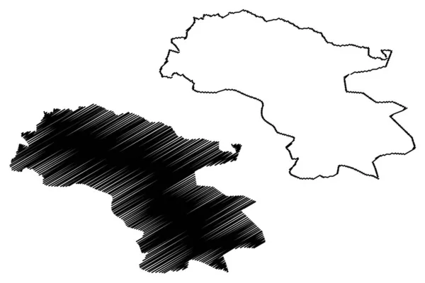 Talas region (kyrgyz republik, kirghizien, regionen von yrgyzstan) kartenvektorillustration, kritzelskizze talas ma — Stockvektor