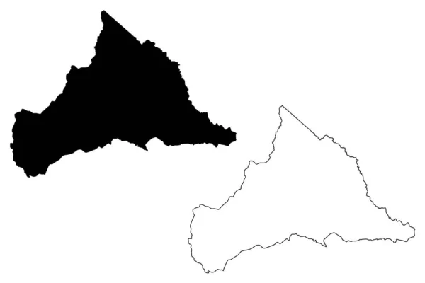 Cerro Largo Department (departamenty Urugwaju, Wschodnia Republika Urugwaju) mapa wektor ilustracja, skecz bazgroły Cerro Largo ma — Wektor stockowy