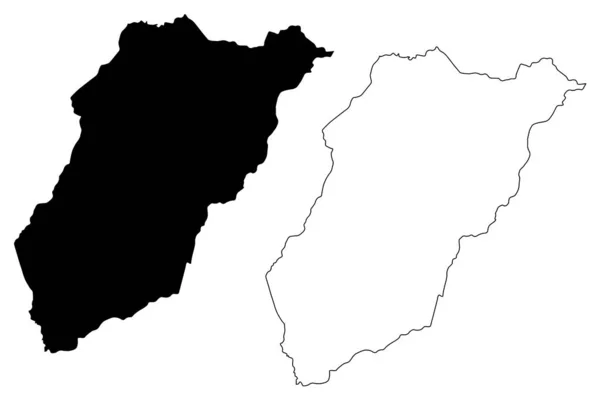 ラバレハ県(ウルグアイ,ウルグアイ東部)地図ベクトル図,スケッチブック｜Lavalleja ma — ストックベクタ