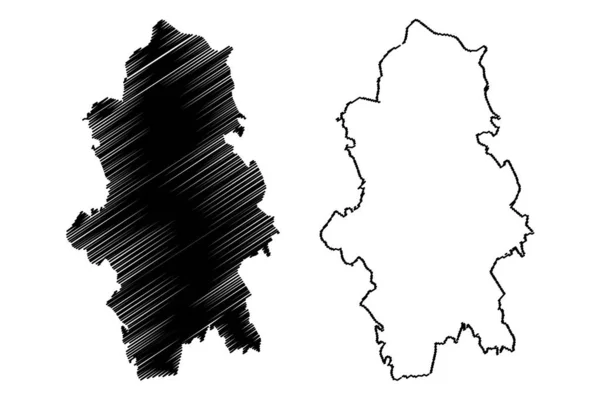Central Finland Region (Republic of Finland) map vector illustration, scribble sketch Central map — 图库矢量图片