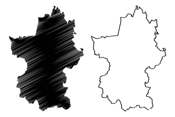 Paijanne Tavastia Region (Finská republika) mapa vektorové ilustrace, načmáraný skica Paijat-Hame mapa — Stockový vektor