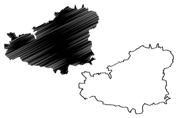 Région de Tavastia (République de Finlande) illustration vectorielle de la carte, croquis à griffes Carte de Kanta-Hame — Image vectorielle