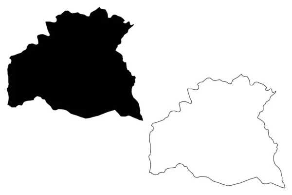 Departamento de Soriano (Departamentos de Uruguay, República Oriental del Uruguay) mapa vector ilustración, boceto garabato Soriano ma — Vector de stock