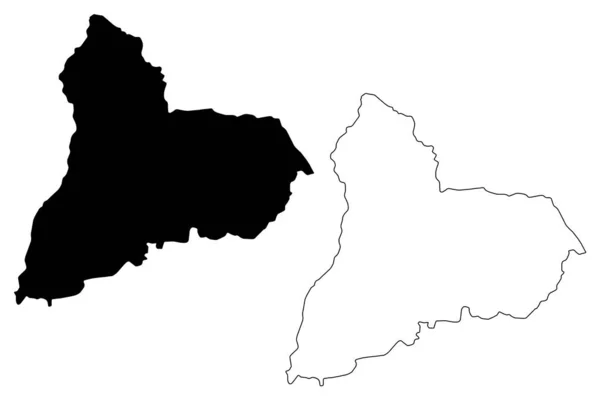 Tacuarembo Departmanı (Uruguay Bölümü, Uruguay Doğu Cumhuriyeti) harita vektör çizimi, karalama çizimi Tacuarembo ma — Stok Vektör