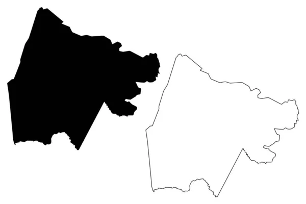 Gash-Barka Região (Chifre da África, Estado da Eritreia, Regiões da Eritreia) mapa ilustração vetorial, esboço de rabiscos Gash Barka mapa — Vetor de Stock