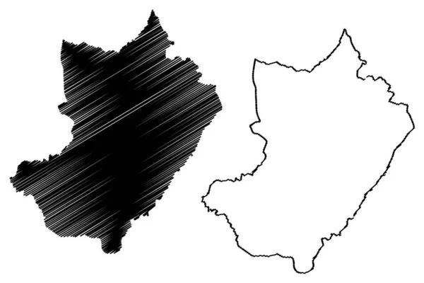 Lekoumou Department (Afdelinger i Republikken Congo, Congo-Brazzaville, Congo Republik, RotC) kort vektor illustration, skrible skitse Lekoumou kort – Stock-vektor
