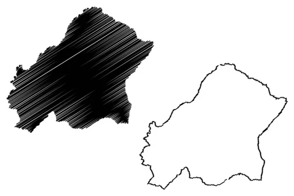Plato Bölümü (Kongo Cumhuriyeti, Kongo-Brazzaville, Kongo Cumhuriyeti, Rotc) harita vektör çizimi, çizim plato haritası — Stok Vektör