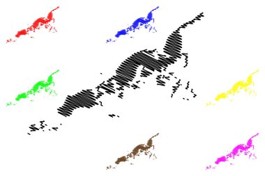 Aleutians Doğu Borough, Alaska (Alaska 'daki Boroughs ve Amerika Birleşik Devletleri, Usa, ABD, ABD) harita vektör çizimi, çizim Aleutian, Shumagin, Pavlof, Sanak Adaları haritası