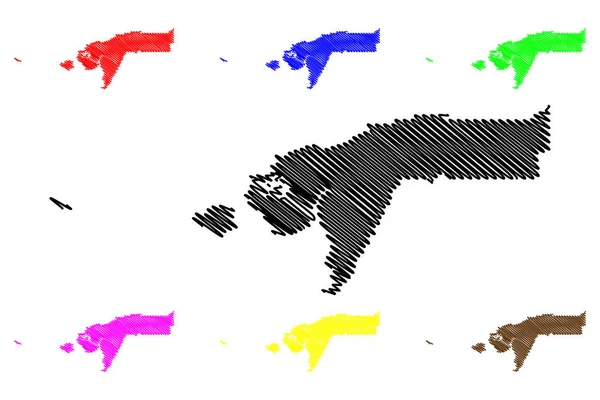 Bethel Census Area, Alaska (Boroughs and spsus areas in Alaska, United States of America, Usa, U.S., Us) ilustracja wektora mapy, szkic Bethel map — Wektor stockowy