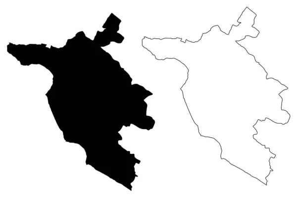 Zachodnia Hercegowina Kanton (Bih, Federacja Bośni i Hercegowiny, Fbih) mapa wektor ilustracja, skecz bazgroły Zachodnia Hercegowina mapa — Wektor stockowy