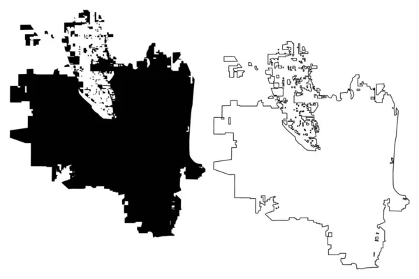 Eugene City (Spojené státy americké, Spojené státy americké, usa city) map vector illustration, scribble sketch Mapa města Eugene — Stockový vektor