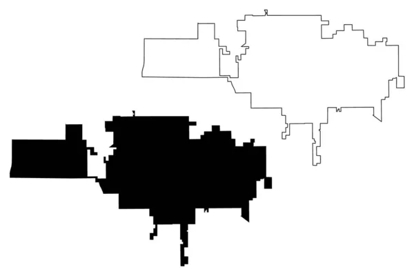 Garden Grove City (United States cities, United States of America, usa city) mapa vector illustration, scribble sketch City of Garden Grove mapa — Vector de stock