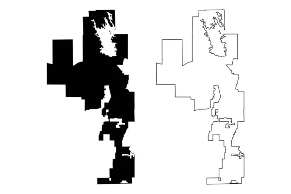 Peoria City (Estados Unidos cidades, Estados Unidos da América, EUA cidade) mapa vetorial ilustração, rabiscos Cidade de Peoria mapa — Vetor de Stock