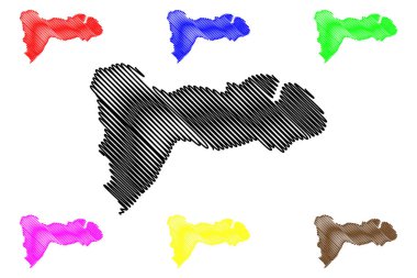 Madriz Departmanı (Nikaragua Cumhuriyeti, Nikaragua departmanları) harita vektör çizimi, çizim çizimi Madriz (Ni-Md)