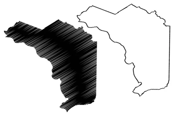 Província de Alajuela (República da Costa Rica, Divisões administrativas da Costa Rica) mapa ilustração vetorial, rabisco esboço Alajuela ma —  Vetores de Stock