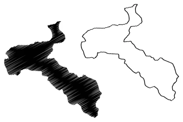Provincia de San José (República de Costa Rica, Divisiones administrativas de Costa Rica) mapa vector ilustración, boceto garabato San José ma — Vector de stock
