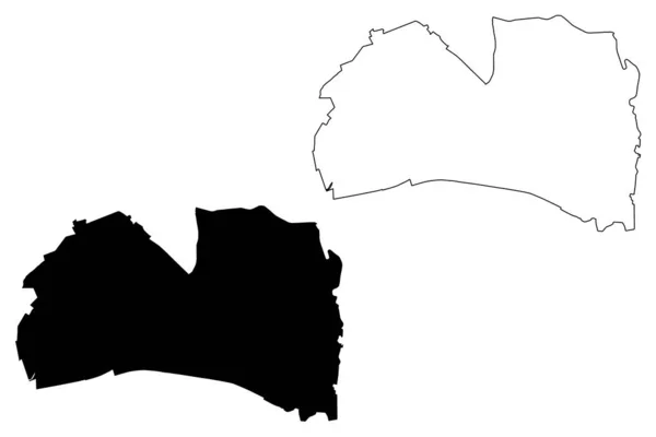 Alexandria City (United States cities, United States of America, usa city) mapa vector illustration, scribble sketch Ciudad de Alexandria mapa — Vector de stock