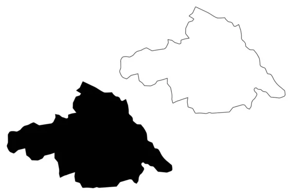 Provincia de Arkhangai (aimags, Provincias de Mongolia) mapa vector ilustración, boceto de garabato Arkhangai Aimag ma — Archivo Imágenes Vectoriales