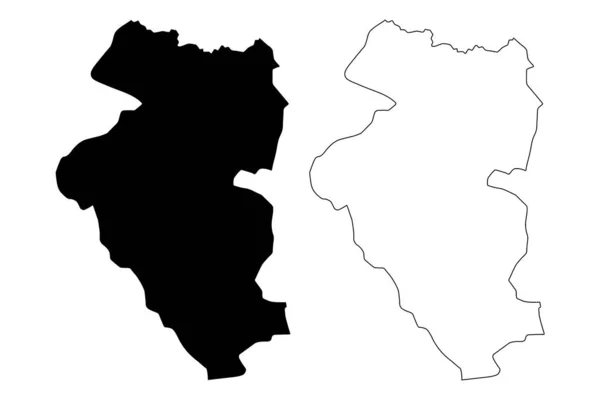 Província de Bulgan (aimags, Províncias da Mongólia) mapa ilustração vetorial, esboço de rabiscos Bulgan Aimag ma —  Vetores de Stock