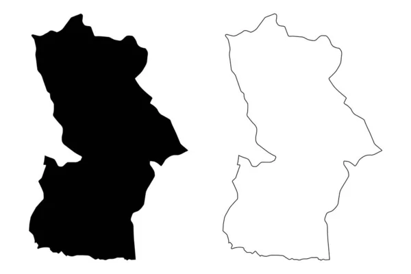 Εικονογράφηση διανύσματος χάρτη της επαρχίας Khovd (aimags, επαρχίες της Μογγολίας), σκετς γραφής Khovd Aimag ma — Διανυσματικό Αρχείο
