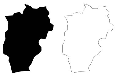 Uvurkhangai Eyaleti (aimags, Moğolistan Eyaletleri) harita vektör ilüstrasyonu, çizim Ovorkhangai Aimag ma