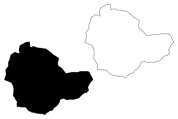 Sukhbaatar Province (aimags, Provinces of Mongolia) mapa vektorové ilustrace, čmáranice skica Sukhbaatar Aimag ma — Stockový vektor