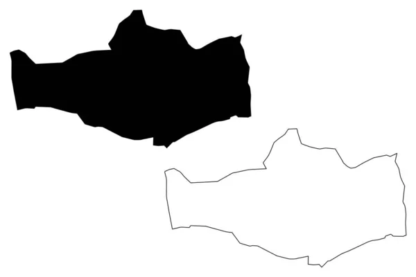 Provincia de Umnugovi (aimags, Provincias de Mongolia) mapa vector ilustración, garabato boceto Omnogovi Aimag ma — Vector de stock