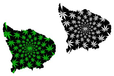 Apurimac Region (Peru Cumhuriyeti, Peru Bölgeleri) haritası kenevir yaprağı yeşil ve siyah, marihuana (marihuana, Thc) yaprağından yapılmış Apurimac haritasıdır.