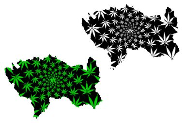 Junin Bölgesi (Peru Cumhuriyeti, Peru Bölgeleri) haritası esrar yaprağı yeşil ve siyah, Junin haritası marihuana (marihuana, Thc) yaprağından yapılmıştır.