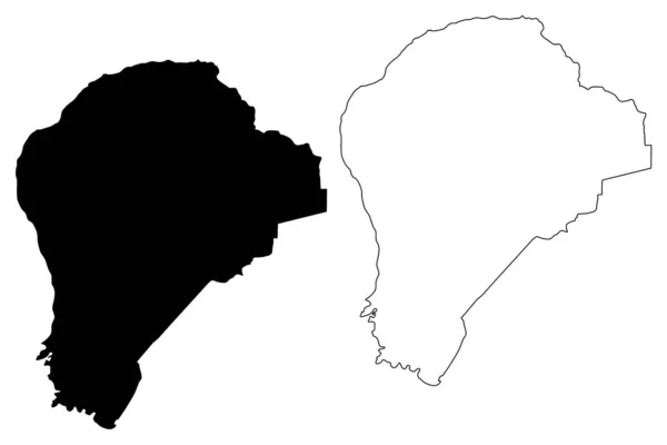 Aguadilla Municipal (Samväldet Puerto Rico, Porto Rico, Pr, Oinkorporerade territorier i USA) karta vektor illustration, klotskiss Aguadilla karta — Stock vektor