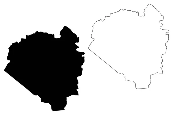 Aibonito Municipal (Commonwealth of Puerto Rico, Porto Rico, PR, Territorios no incorporados de los Estados Unidos) mapa vector ilustración, boceto de garabato Aibonito mapa — Vector de stock