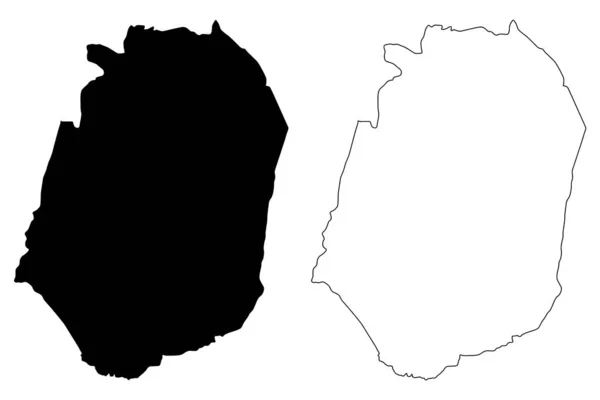 Corozal municipality (communiwealth of puerto rico, porto rico, pr, uncorporated territories of the United States) kartenvektorillustration, kritzelskizze corozal map — Stockvektor