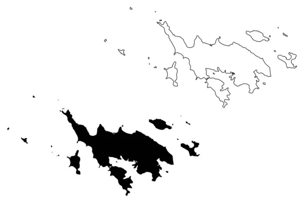 Município de Isla Culebra (Commonwealth, Porto Rico, PR, Territórios não incorporados dos Estados Unidos) mapa ilustração vetorial, esboço de rabiscos Culebrita, Cayo Norte, Cayo Luis Pena, Cayo Lobo mapa —  Vetores de Stock