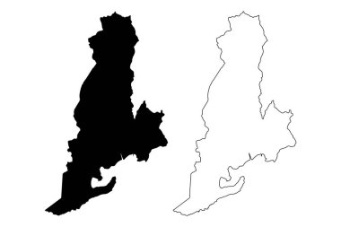 Guayanilla Belediyesi (Porto Riko Eyaleti, Porto Riko, Prr, Birleşik Devletler 'in birleşik olmayan bölgeleri) harita vektör çizimi, çizim gerilla haritası