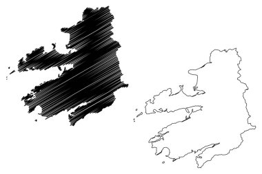 Kerry İlçe Konseyi (İrlanda Cumhuriyeti, İrlanda Eyaletleri) harita vektör çizimi, Kerry ma çizimi