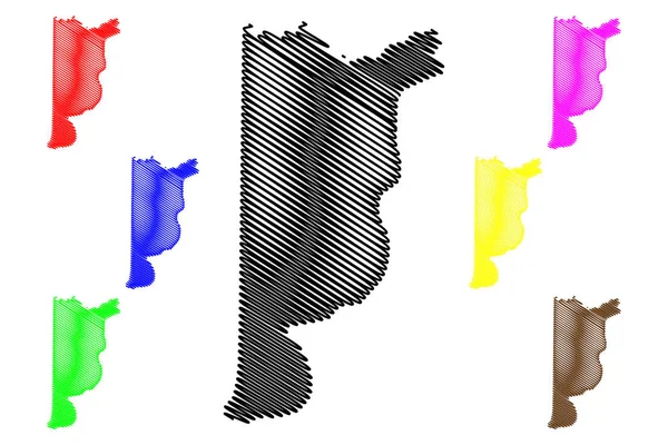 Heredia Province (Республіка Коста-Рика, адміністративні підрозділи Коста-Рики) Картографічна векторна ілюстрація, ескіз писаря Heredia ma — стоковий вектор