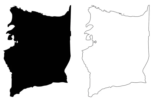 Manati municipality (Commonwealth of Puerto Rico, Porto Rico, PR, Territorios no incorporados de los Estados Unidos) map vector illustration, scribble sketch Manati map — Archivo Imágenes Vectoriales