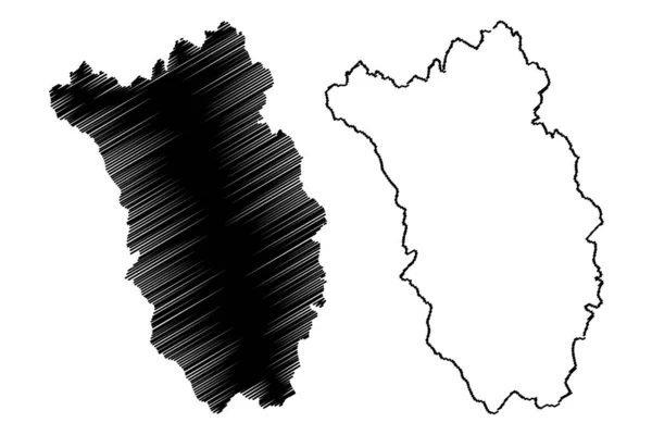 基尔肯尼县议会（爱尔兰共和国，爱尔兰共和国）地图矢量图解，速写草图基尔肯尼 · 马 — 图库矢量图片