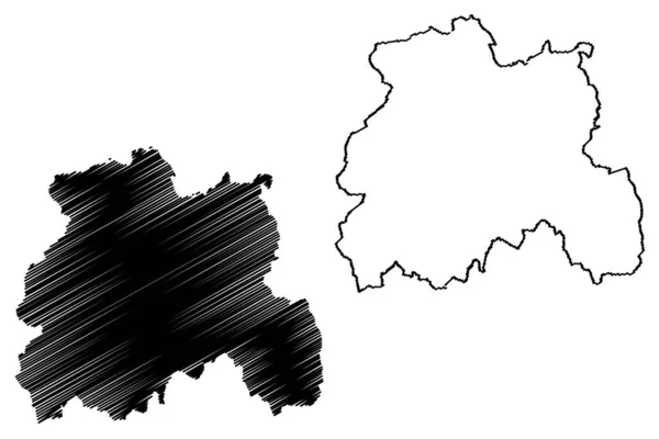 Raad van Laois County (Republiek Ierland, graafschappen van Ierland) kaart vector illustratie, krabbel schets Laois ma — Stockvector