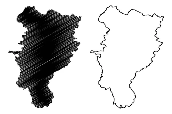 Kildare Megyei Tanács (Ír Köztársaság, Írország megye) térkép vektor illusztráció, firka vázlat Kildare ma — Stock Vector