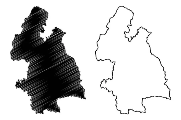 Tipperary County Council (República da Irlanda, Condados da Irlanda) mapa ilustração vetorial, esboço de rabiscos Tipperary ma —  Vetores de Stock