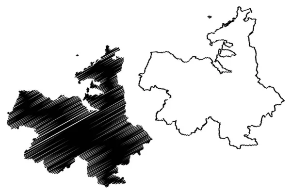 Sligo County Council (Republiek Ierland, graafschappen van Ierland) kaart vector illustratie, krabbel schets Sligo ma — Stockvector