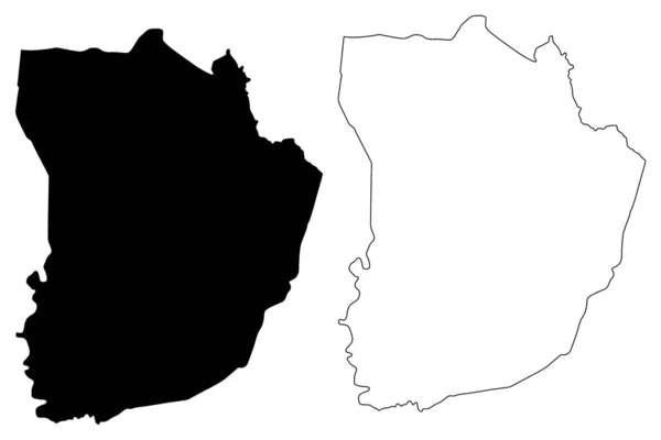 Morovis comune (Commonwealth di Porto Rico, Porto Rico, PR, Territori non incorporati degli Stati Uniti) mappa vettoriale illustrazione, scarabocchio mappa Morovis — Vettoriale Stock