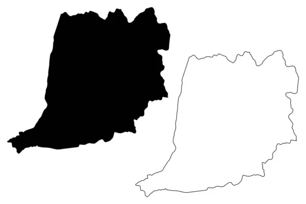 Naranjito municipalité (Commonwealth de Porto Rico, Porto Rico, PR, Territoires non constitués en société des États-Unis) illustration vectorielle de la carte, croquis de gribouillis Naranjito carte — Image vectorielle