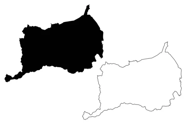 Município de Orocovis (Commonwealth of Puerto Rico, Porto Rico, PR, Territórios não incorporados dos Estados Unidos) mapa ilustração vetorial, rabisco esboço Orocovis mapa —  Vetores de Stock