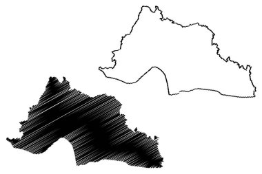 Grand Gedeh İlçesi (Liberya Eyaletleri, Liberya Cumhuriyeti) harita vektör çizimi, çizim Grand Gedeh haritası