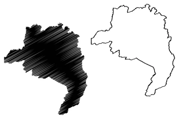 Lofa County (Condados de Liberia, República de Liberia) mapa vector ilustración, garabato bosquejo Lofa mapa — Vector de stock