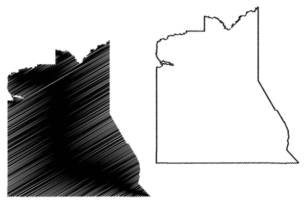 Graham County, Arizona (U.S. County, United States of America, USA, U.S., US) mapa vector illustration, scribble sketch Graham map — Vector de stock