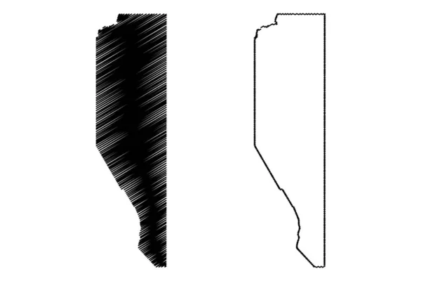 Greenlee County, Arizona (U.S. County, Verenigde Staten, Usa, US, Us) kaart vector illustratie, krabbel schets Greenlee kaart — Stockvector